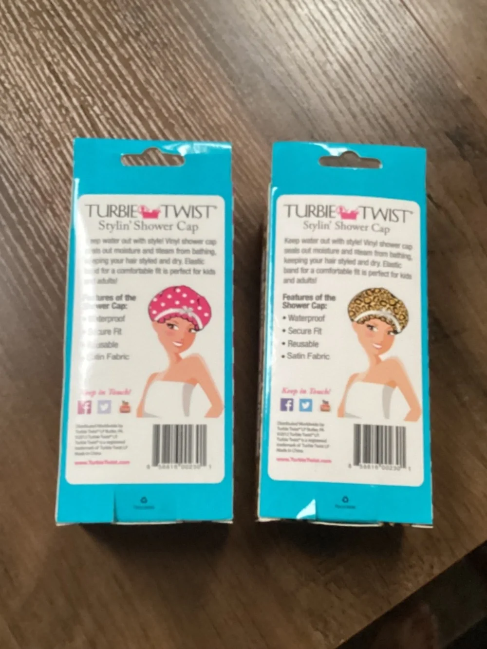 Turbie Twist shower caps set of two New